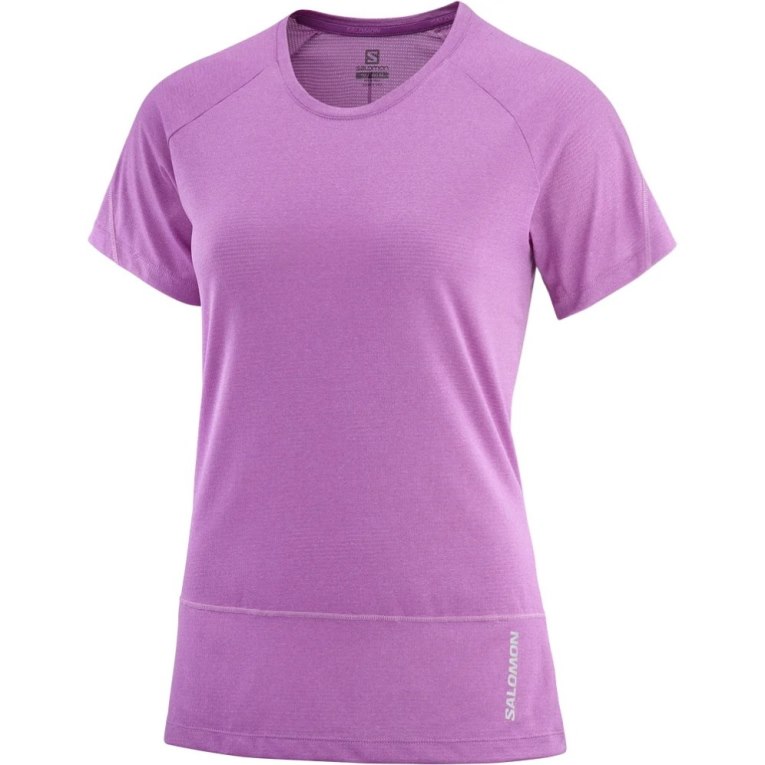 Lavender Salomon Cross Run Short Sleeve Women's T-Shirts | PH 89237X